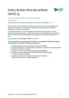 Child Wellbeing Index Questionnaire (FR)