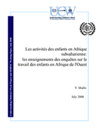 Les activités des enfants en Afrique subsaharienne