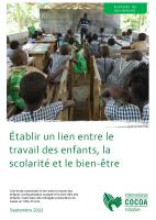 Rapport - Établir un lien entre le travail des enfants, la scolarité et le bien-être