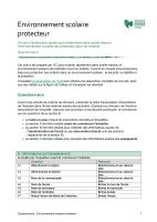 Questionnaire - environment scolaire protecteur