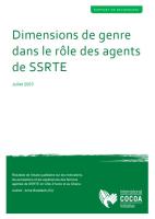 Dimensions de genre  dans le rôle des agents  de SSRTE (francais)