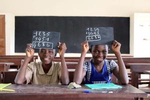 Two children in school. 