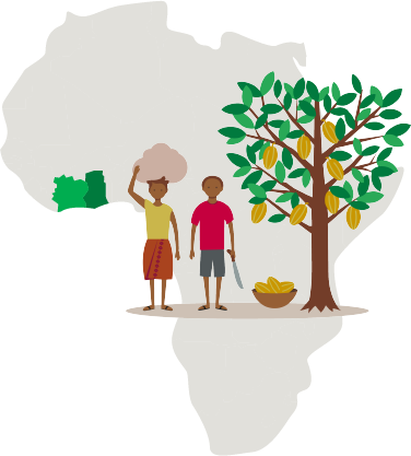 African children in child labour illustration